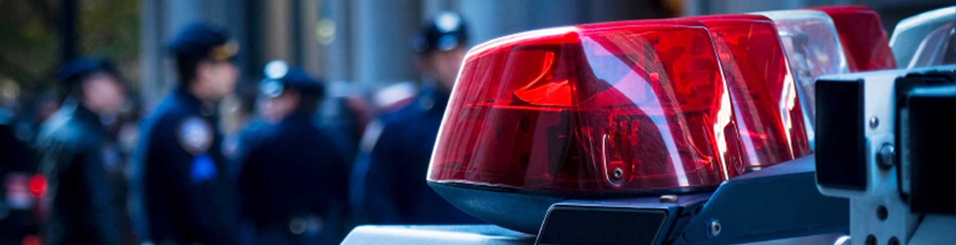 Red patrol car lights