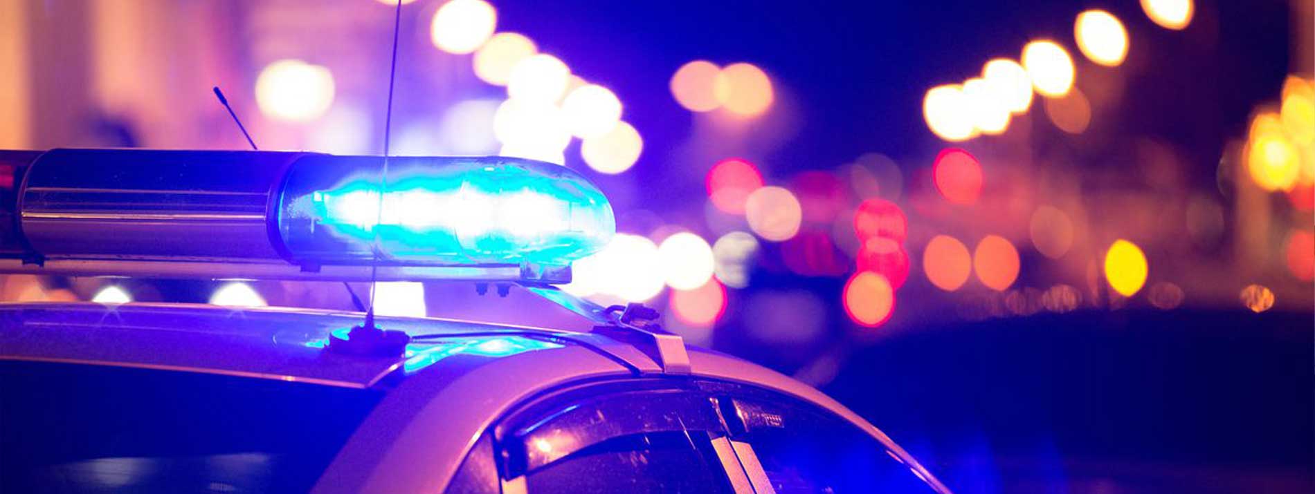 Red and blue police lights